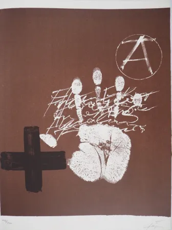 Lithograph Tàpies - Main Blanche 