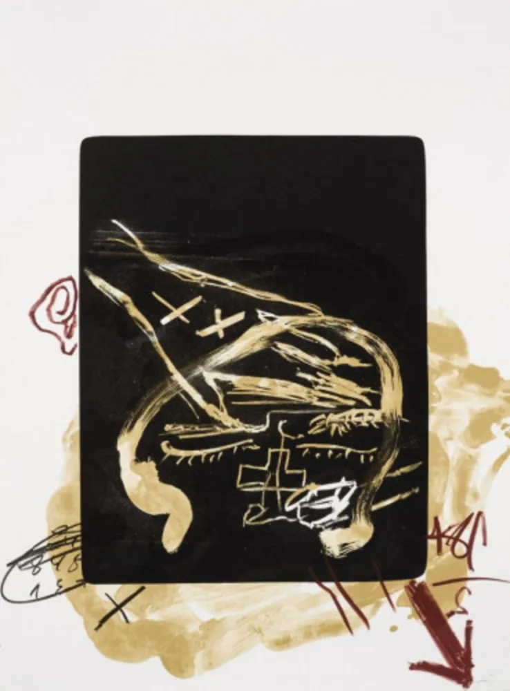 Lithograph Tàpies - Main sur tête