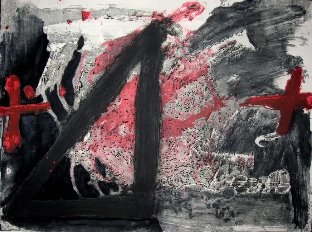 Etching And Aquatint Tàpies - Negre i Roig