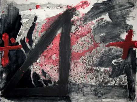 Etching And Aquatint Tàpies - Negre i Roig