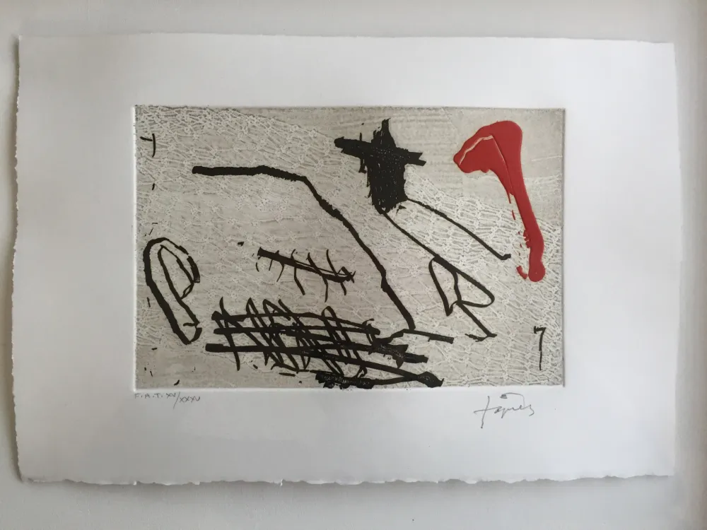Etching And Aquatint Tàpies - Negre i vermell