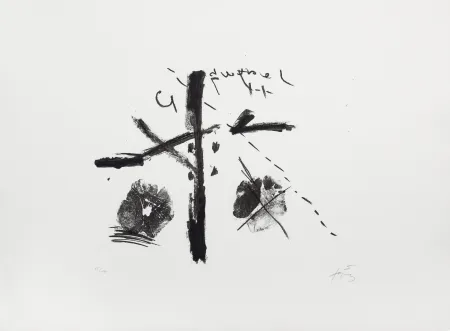 Lithograph Tàpies - Noir/fond blanc