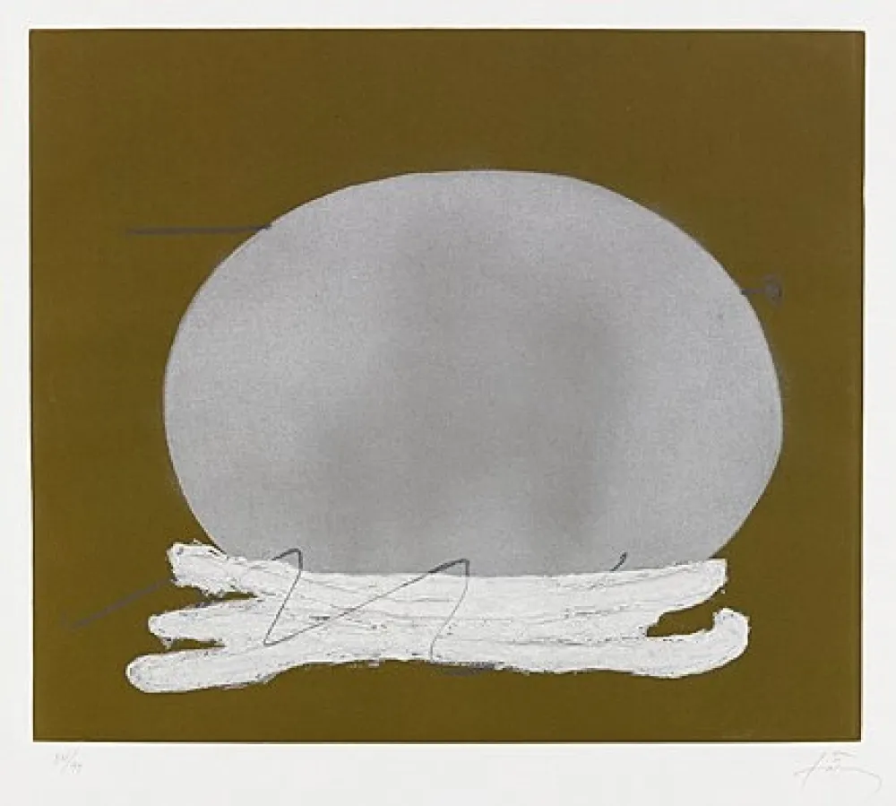 Etching Tàpies - Oval i blanc	