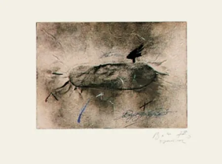 Etching Tàpies - Petjada i Signatures 