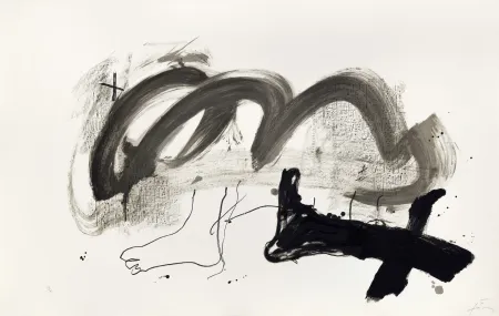 Lithograph Tàpies - Pied blanc et noir 