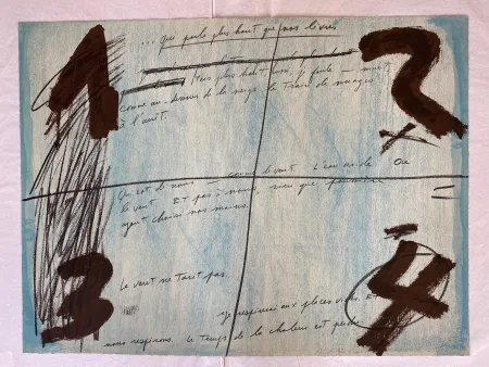 Lithograph Tàpies - Placards 