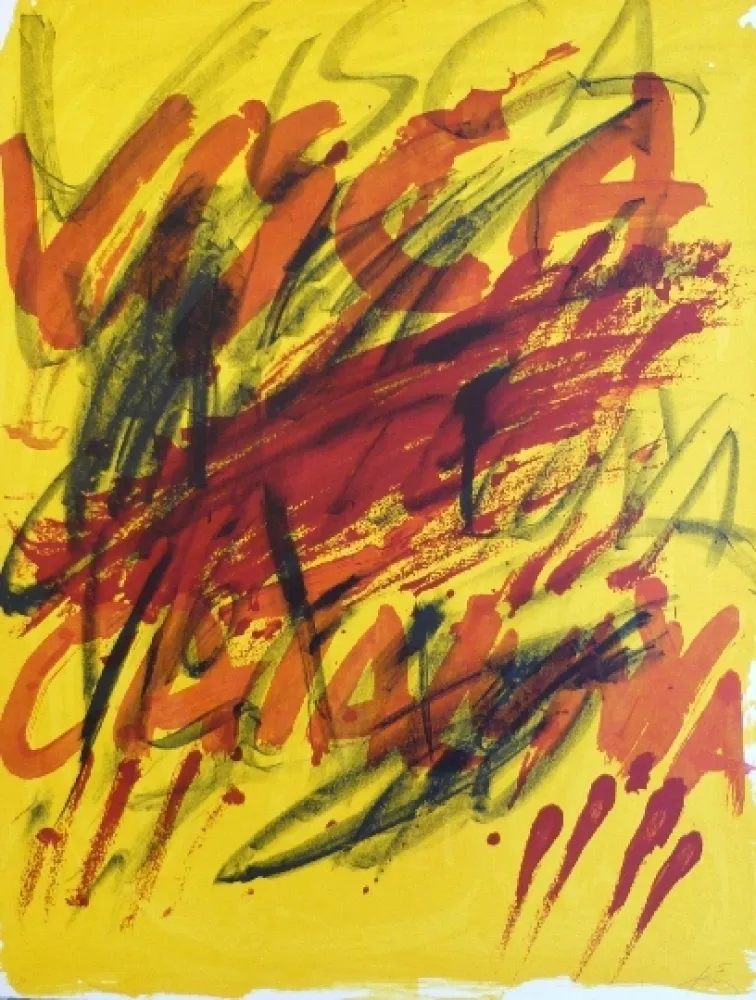 Lithograph Tàpies - Poems 6