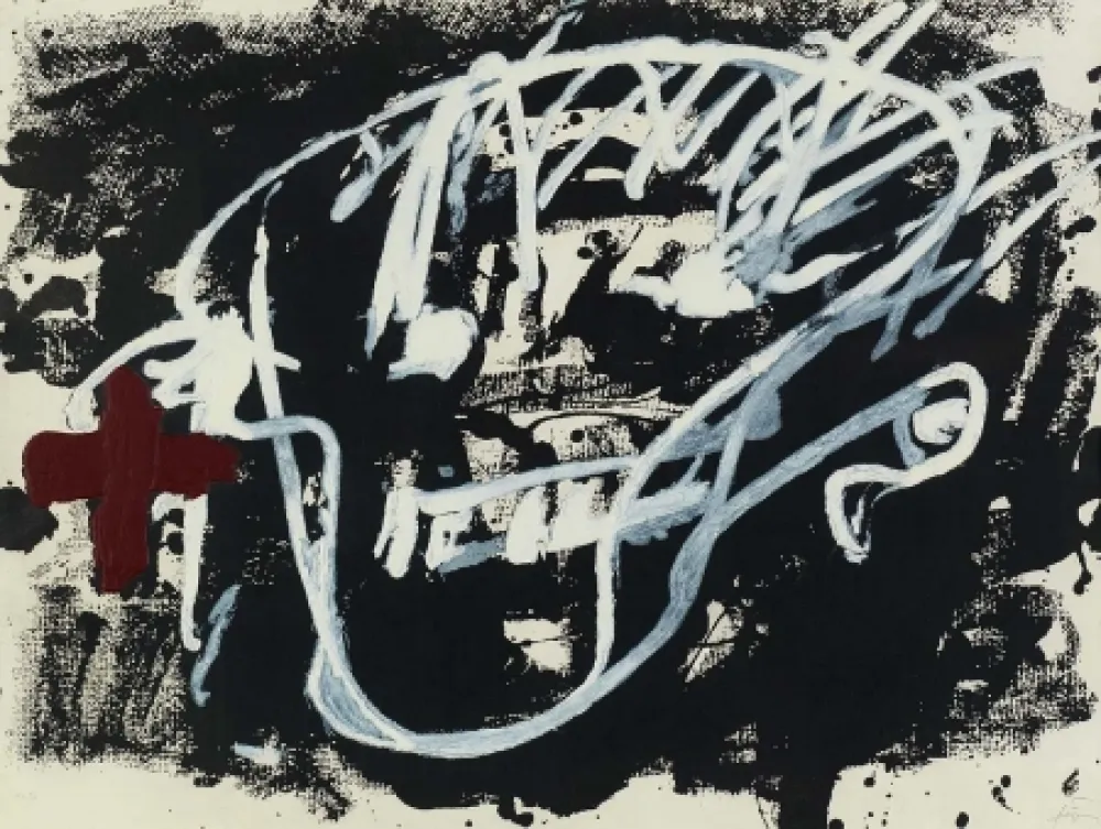 Etching And Aquatint Tàpies - Roig i negre 3