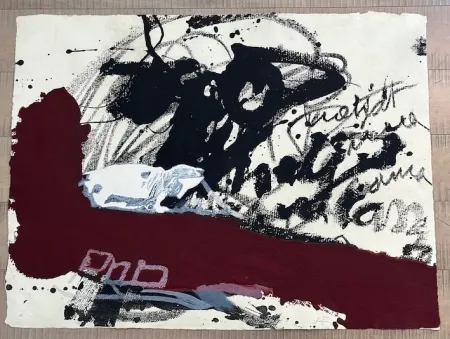 Etching And Aquatint Tàpies - Roig i negre 5