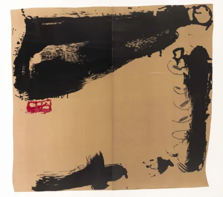 Lithograph Tàpies - Rouge à gauche