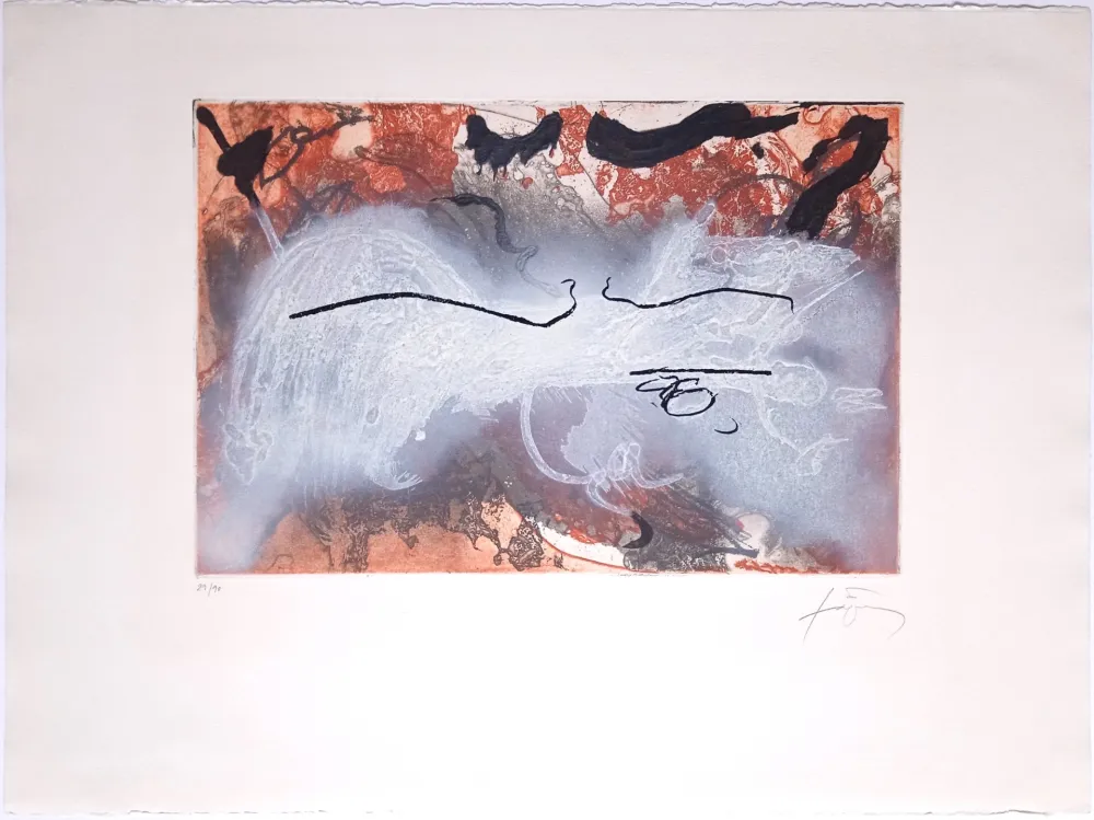 Etching And Aquatint Tàpies - Sans Titre
