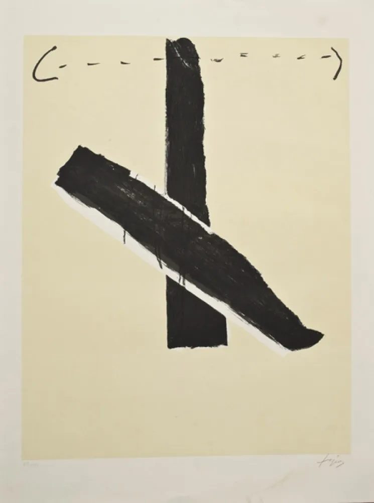 Lithograph Tàpies - Sin título
