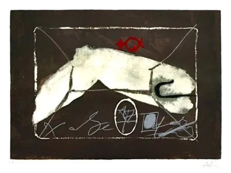 Lithograph Tàpies - Sin titulo