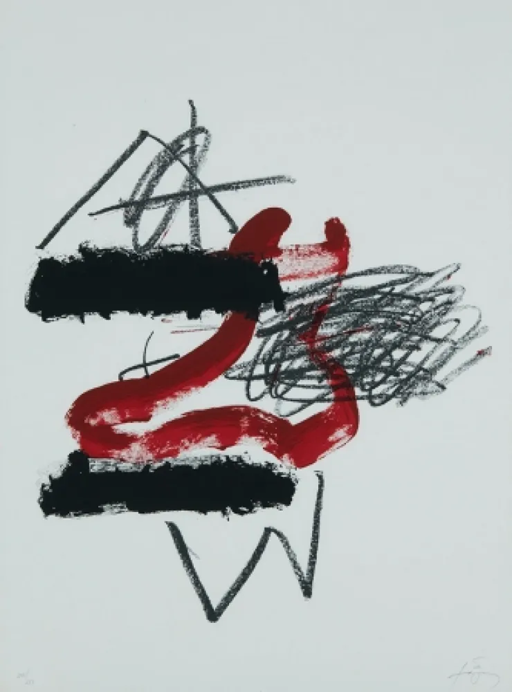 Lithograph Tàpies - Sin título