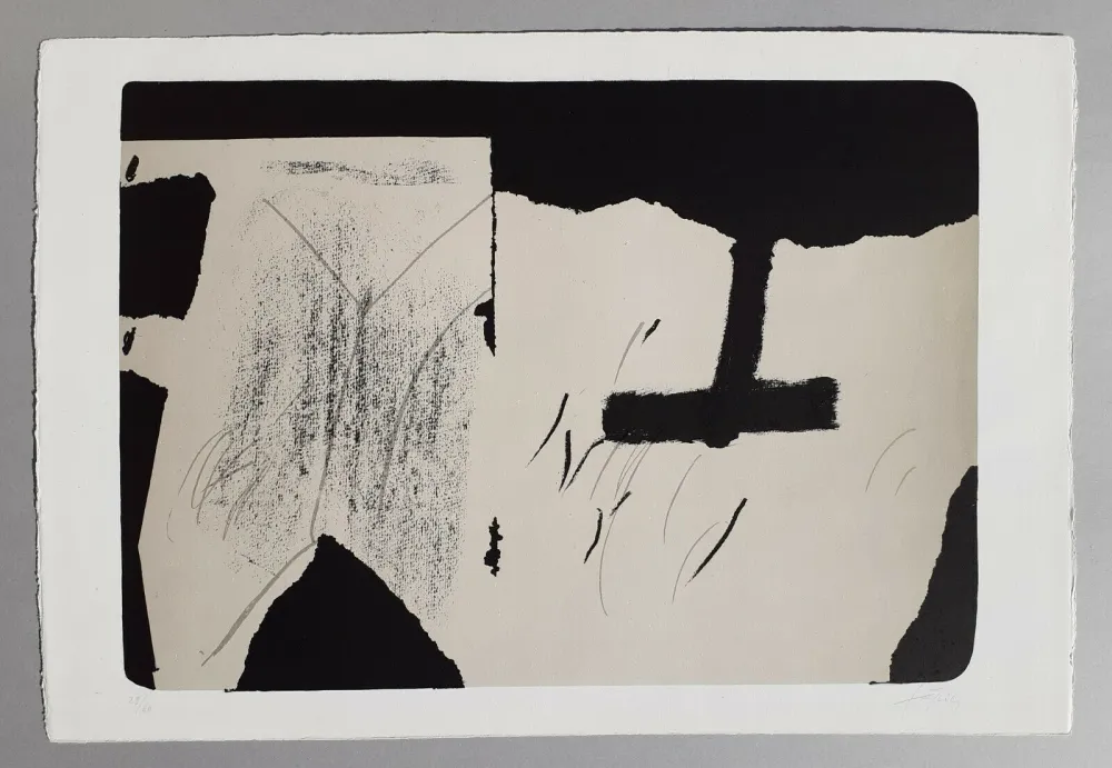Lithograph Tàpies - Untitled