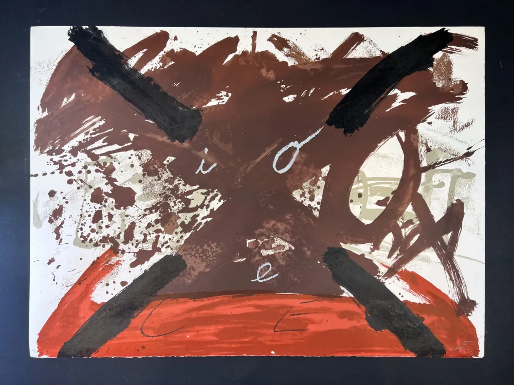 Lithograph Tàpies - Untitled