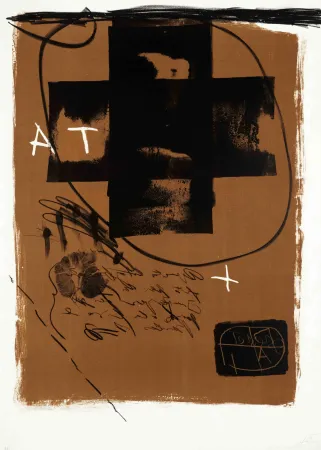 Lithograph Tàpies - Untitled