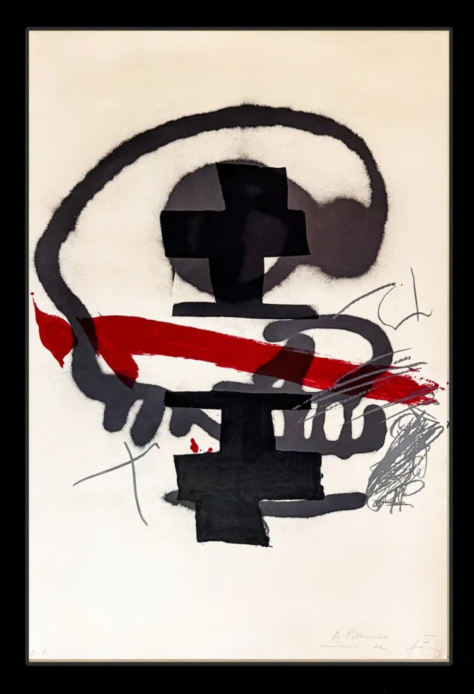Lithograph Tàpies - Untitled