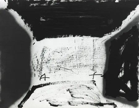Lithograph Tàpies - Variation/thème musical 16 