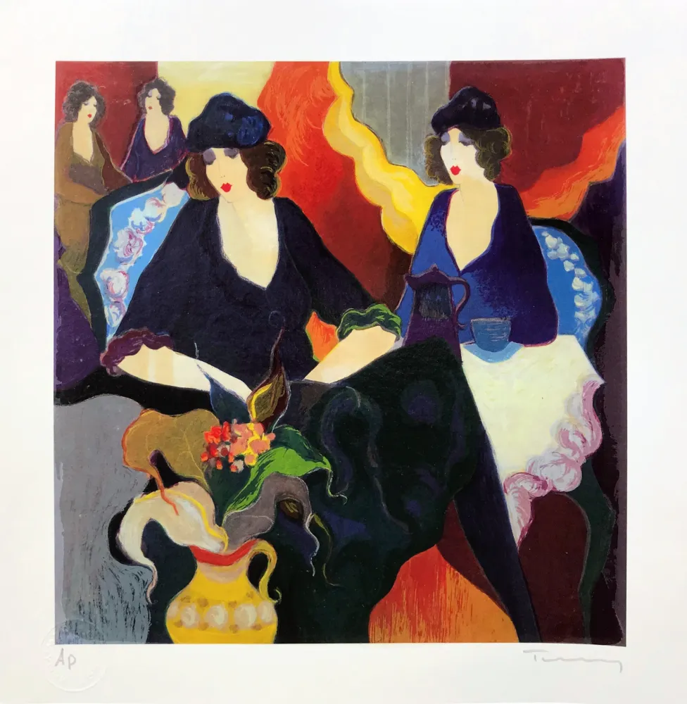 Screenprint Tarkay - AFTERNOON TEA