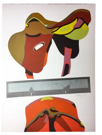 Lithograph Telemaque - SELLE RÈGLE GRISE (1979).