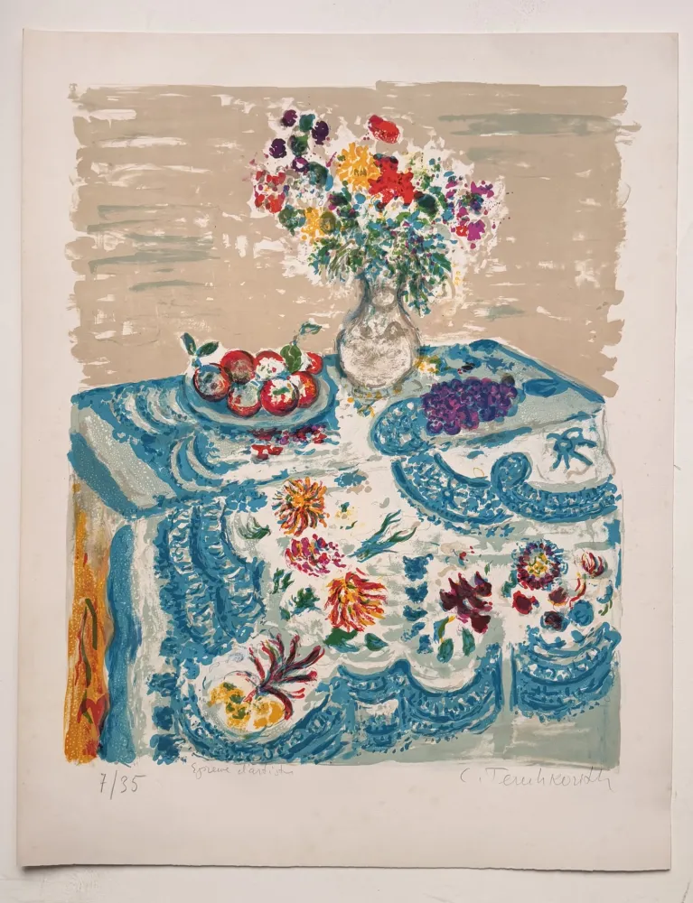 Lithograph Terechkovich - La nappe bleue