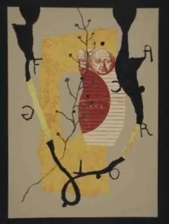 Lithograph Texier - Hommage garcia lorca