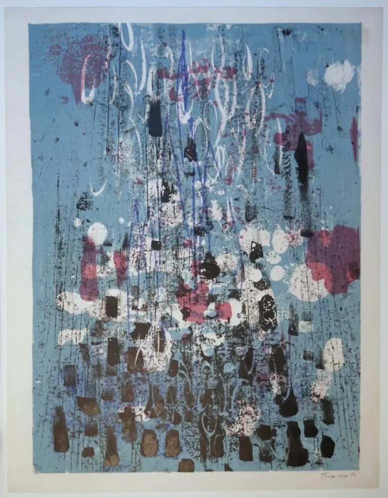 Lithograph Tharrats - Hommage à Cousteau