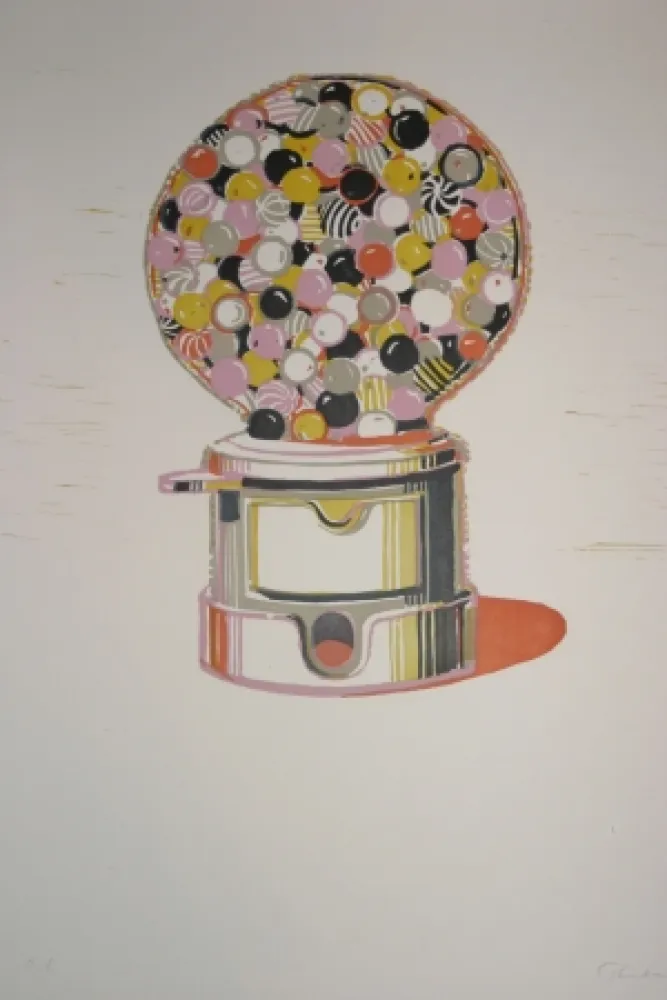Linocut Thiebaud - Gumball Machine