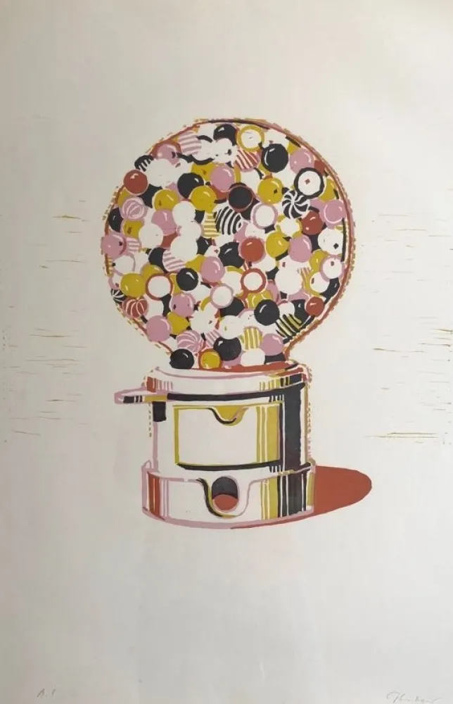 Linocut Thiebaud - Gumball Machine