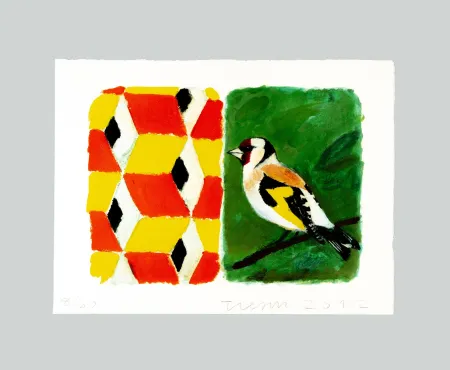 Carborundum Tilson - The Stones of Venice. Goldfinch. Diptych