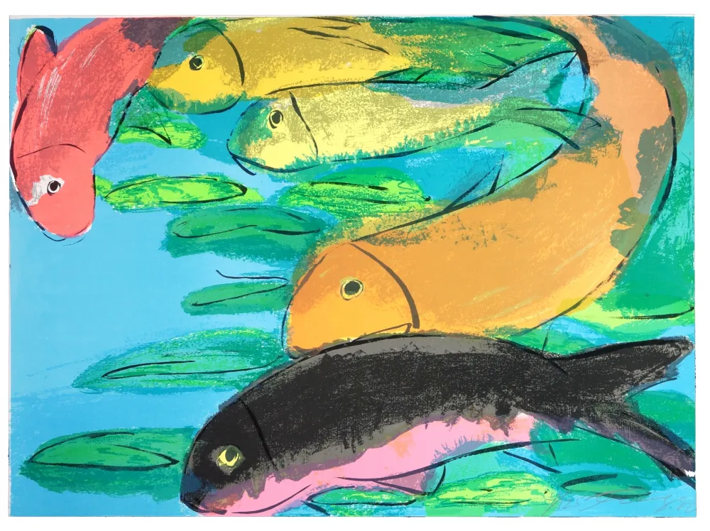Lithograph Ting - Fish
