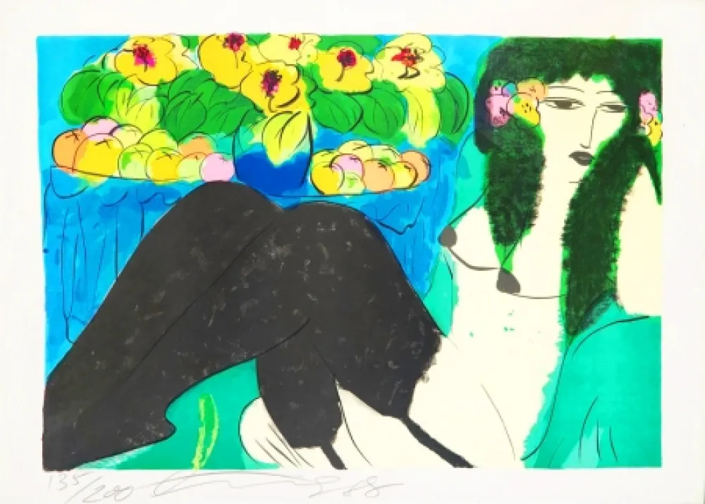 Lithograph Ting - Geisha