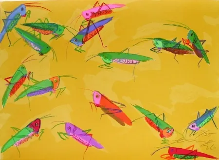 Lithograph Ting - Grasshoppers