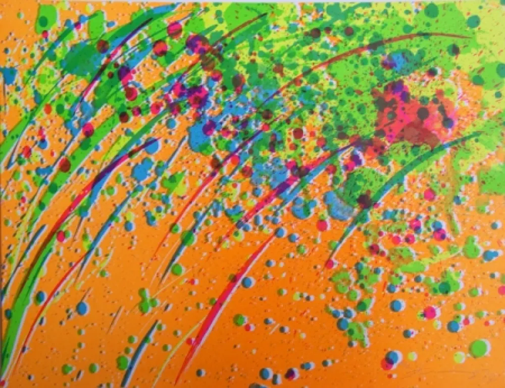 Lithograph Ting - Pluie orange