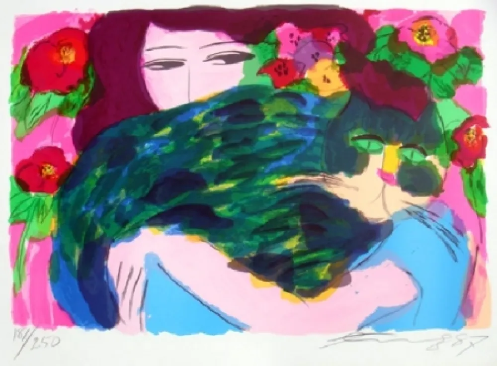 Lithograph Ting - Woman 3