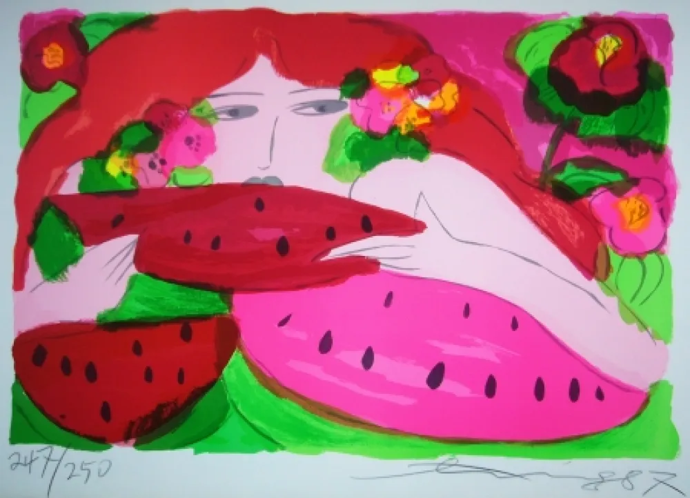 Lithograph Ting - Woman 4