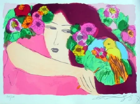 Lithograph Ting - Woman 5