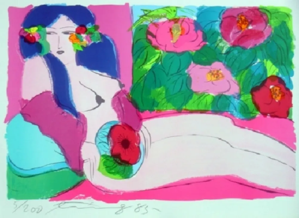 Lithograph Ting - Woman 7