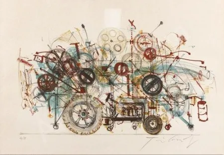 Lithograph Tinguely - Meta-machine 