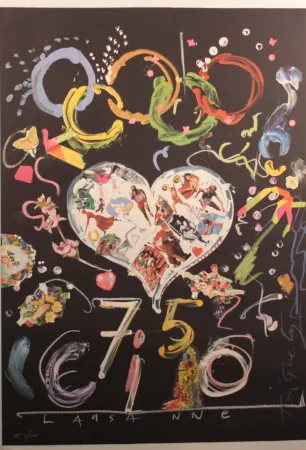 Lithograph Tinguely - Olympic centennial