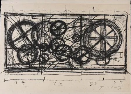 Lithograph Tinguely - Requiem pour une feuille morte