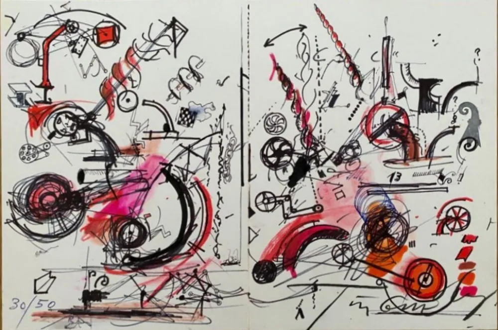 Lithograph Tinguely - Sans Titre