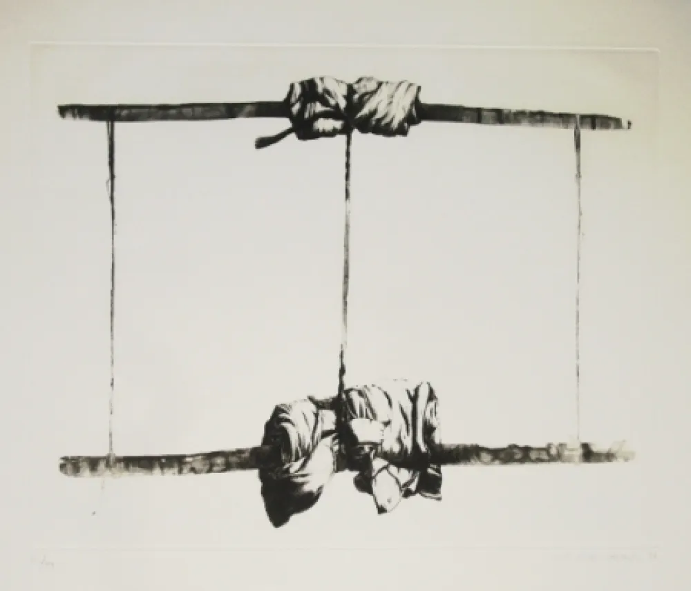 Etching And Aquatint Titus Carmel - Agrès 5