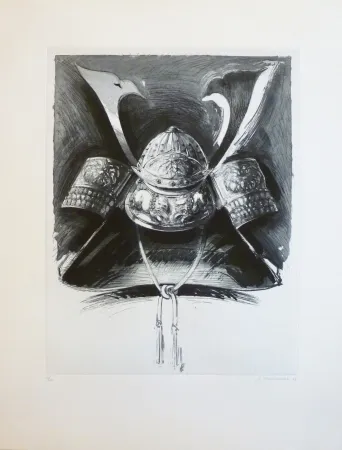 Etching And Aquatint Titus Carmel - Casque de Nikko 2