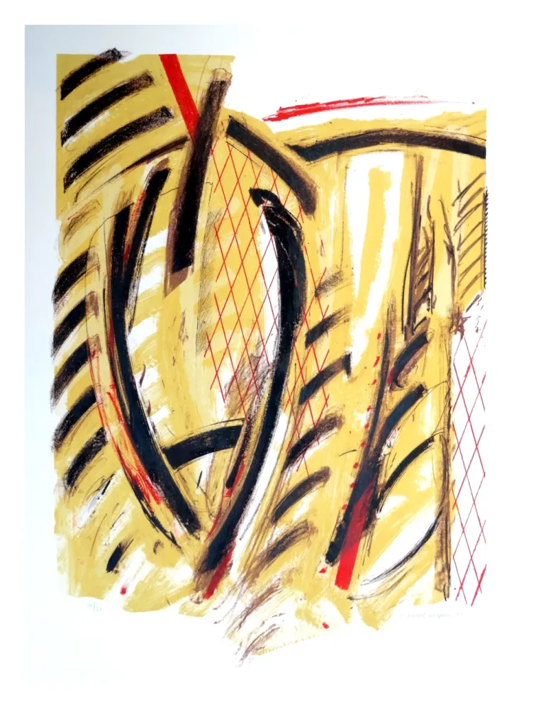 Lithograph Titus Carmel - Tournant de l'hiver