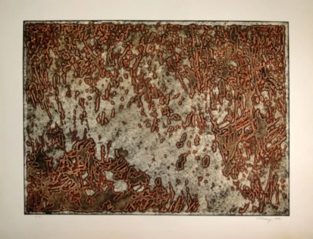 Aquatint Tobey - Message from a desert Star