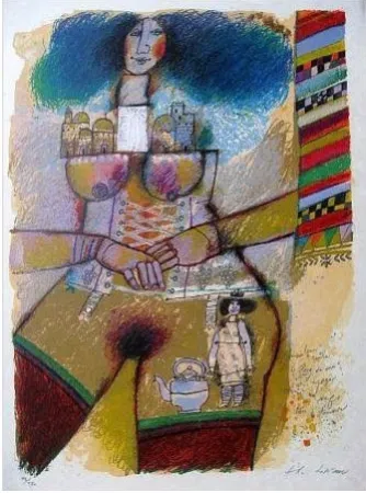 Lithograph Tobiasse - Composition