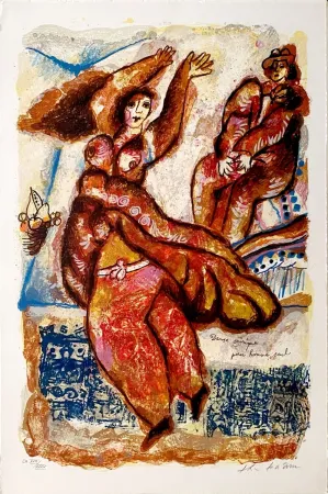 Lithograph Tobiasse - Danse onirique pour homme seul