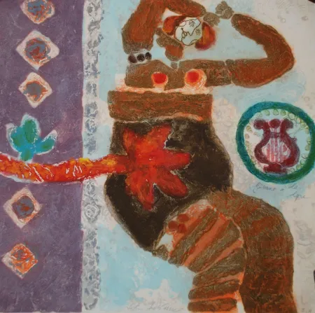 Etching Tobiasse - Femme à la Lyre